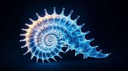 Mesmerizing Spiral Seashell in Radiant Light