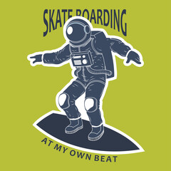 Fototapeta premium Skateboarding at my own risk illustration