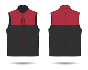 Black and red modern puffer vest mockup © Ancala