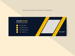 Modern, Clean, Black & Yellow Colored Email Signature Design Template.