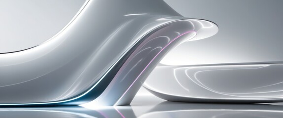 Futuristic design showcasing sleek curves and smooth surfaces, embodying modern technology and innovative aesthetics in a minimalistic, elegant style.