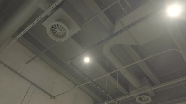 Air conditioning ducts in an office space