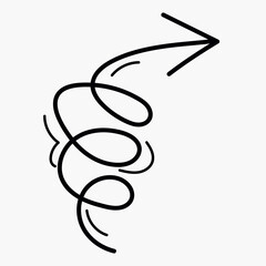 Long curved arrow icon. Arrow or web design.