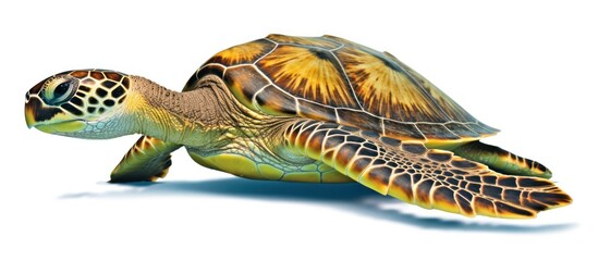 Green Sea Turtle Swimming in the Ocean