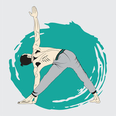 Fitness Men Poses Vector Illustrations