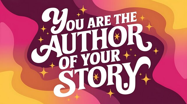 You Are the Author of Your Story T-shirt Design Motivational Quote, Illustartion,Typography,Banner,Poster