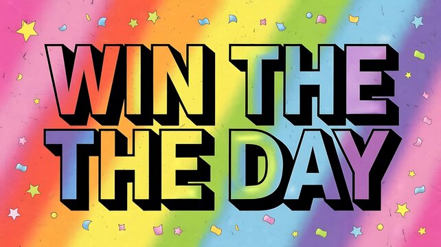 Win the Day T-shirt Design Motivational Quote, Illustartion,Typography,Banner,Poster