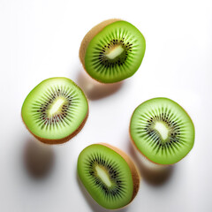Fototapeta premium kiwi slices, on a white background