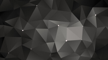 Abstract and modern grainy polygon vector pattern background in black and white. High resolution full frame 3D triangular low poly style futuristic background with copy space.
