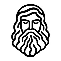 god icon or modern line symbol. Vector line art and icon design with bold outline. Black and white Pixel Perfect minimalistic symbol isolated white background. Silhouette simple thin sign