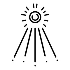 beam icon or modern line symbol. Vector line art and icon design with bold outline. Black and white Pixel Perfect minimalistic symbol isolated white background. Silhouette simple thin sign