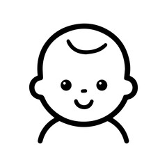 Baby icon or modern line symbol. Vector line art and icon design with bold outline. Black and white Pixel Perfect minimalistic symbol isolated white background. Silhouette simple thin sign