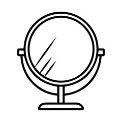 mirror icon or modern line symbol. Vector line art and icon design with bold outline. Black and white Pixel Perfect minimalistic symbol isolated white background. Silhouette simple thin sign