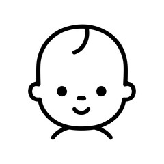 Baby icon or modern line symbol. Vector line art and icon design with bold outline. Black and white Pixel Perfect minimalistic symbol isolated white background. Silhouette simple thin sign