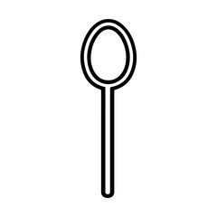 spoon icon or modern line symbol. Vector line art and icon design with bold outline. Black and white Pixel Perfect minimalistic symbol isolated white background. Silhouette simple thin sign