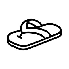 slipper icon or modern line symbol. Vector line art and icon design with bold outline. Black and white Pixel Perfect minimalistic symbol isolated white background. Silhouette simple thin sign