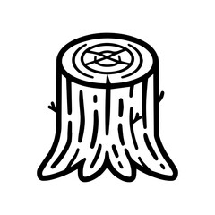 wood log icon or modern line symbol. Vector line art and icon design with bold outline. Black and white Pixel Perfect minimalistic symbol isolated white background. Silhouette simple thin sign