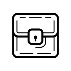 wallet icon or modern line symbol. Vector line art and icon design with bold outline. Black and white Pixel Perfect minimalistic symbol isolated white background. Silhouette simple thin sign