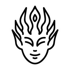 spirit icon or modern line symbol. Vector line art and icon design with bold outline. Black and white Pixel Perfect minimalistic symbol isolated white background. Silhouette simple thin sign