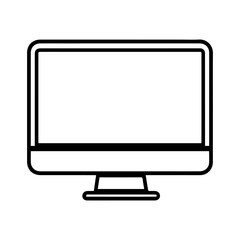 computer icon or modern line symbol. Vector line art and icon design with bold outline. Black and white Pixel Perfect minimalistic symbol isolated white background. Silhouette simple thin sign