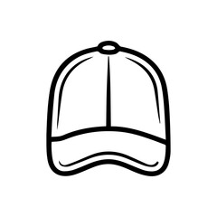 Sport cap icon or modern line symbol. Vector line art and icon design with bold outline. Black and white Pixel Perfect minimalistic symbol isolated white background. Silhouette simple thin sign