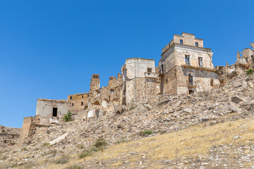 Maisons abandonnées de la ville fantôme de Craco, Italie