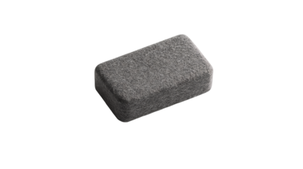 A whiteboard eraser with a textured surface isolated on a transparent background, PNG 