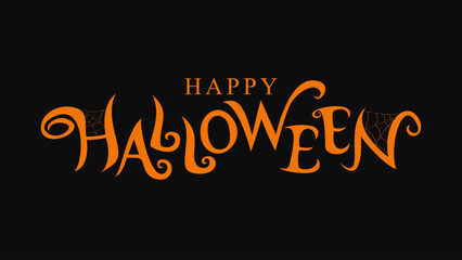 Happy Halloween Text. Halloween Celebration Banner Design