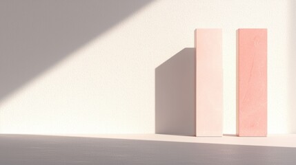 Minimalist Blocks in Soft Sunlight on Neutral Background
