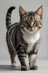 Obraz premium cute cat animal in a state of anger with a scary expression and a very sharp gaze, with generative ai