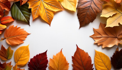 Fototapeta premium autumn leaves isolated on white background