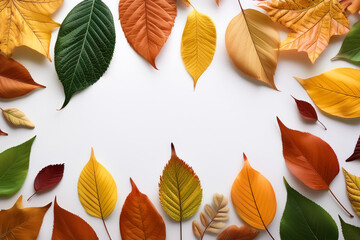 Obraz premium autumn leaves isolated on white background