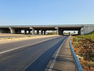 Various road structures and overpasses on the highway.