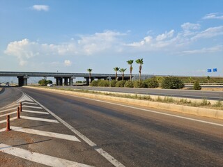 Various road structures and overpasses on the highway.