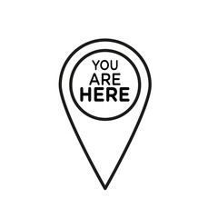 You are Here Pointer Icon flat line symbol set.
