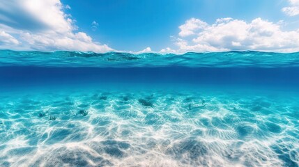 Fototapeta premium A powerful underwater current pulling sand and marine life along the ocean floor, ocean current power, underwater force