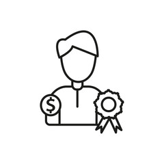 benifits icon flat line symbol set.