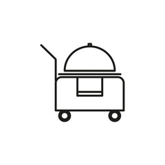 Breakfast room service icon flat line symbol set.