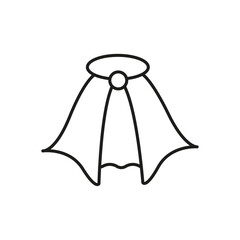 Cape icon flat line symbol set.