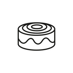 Cinnamon roll icon flat line symbol set.