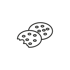 Cookie icon flat line symbol set.