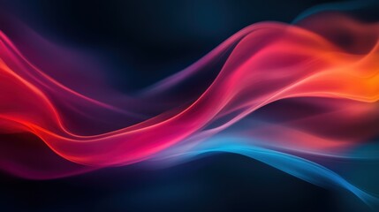 Colorful abstract waves on dark background. Creative design for vibrant motion graphics.