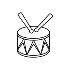 Drum icon flat line symbol set.