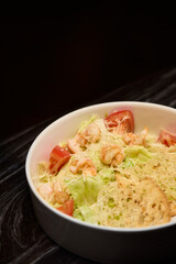 Delicious Fresh Shrimp Salad Featuring Crisp Vegetables and Tasty Cheddar for a Gourmet Experience