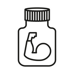 Fitness supplement icon flat line symbol set.