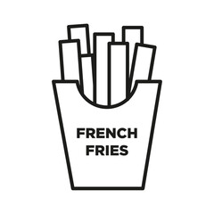 French fries icon flat line symbol set.