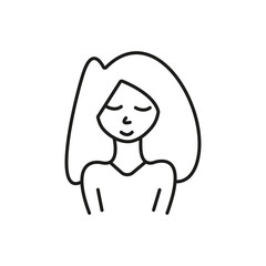Girl icon flat line symbol set.