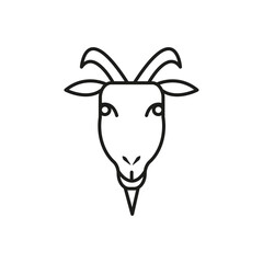Goat icon flat line symbol set.