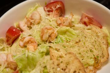 Delicious Fresh Shrimp Salad Featuring Crisp Vegetables and Tasty Cheddar for a Gourmet Experience