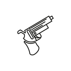 Gun icon flat line symbol set.